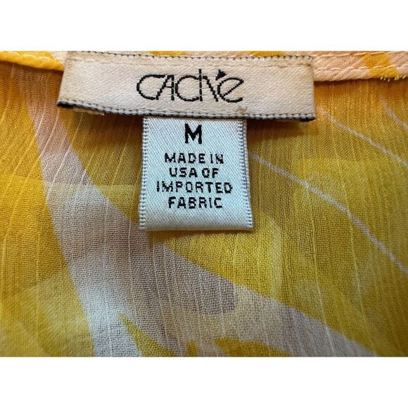 Vintage Cache Yellow Sheer Top Size Medium - Picture 6 of 6